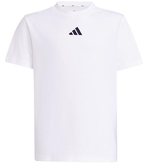 adidas Performance T-shirt - J SL 160 - Hvid/Sort m. Logo