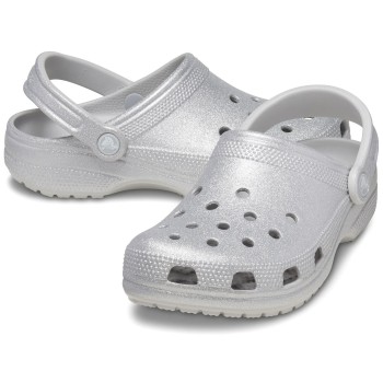 Crocs Classic Glitter Clog Unisex Sølv US M9/W11 (EU 42-43)
