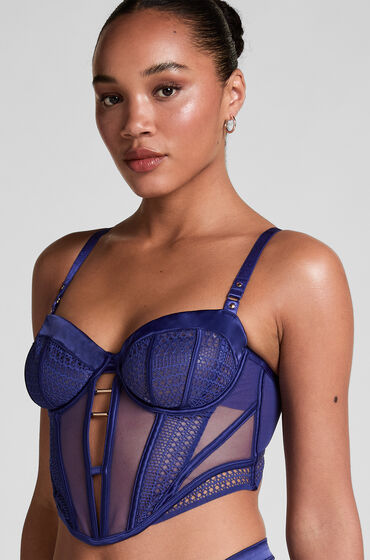 Hunkemöller Ikke-formstøbt longline bøjle-bh Missy blå