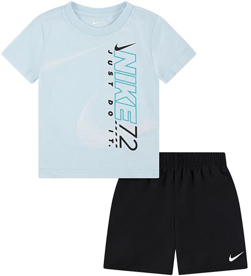 Nike Shortssæt - T-shirt/Shorts - Lyseblå/Sort