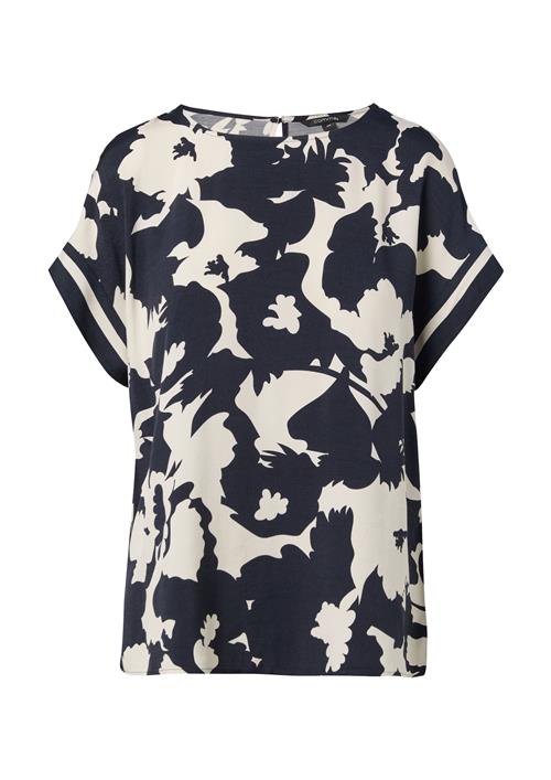 COMMA Bluse  marin / hvid