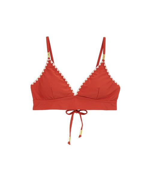 WE Fashion Bikinioverdel  orangerød / hvid