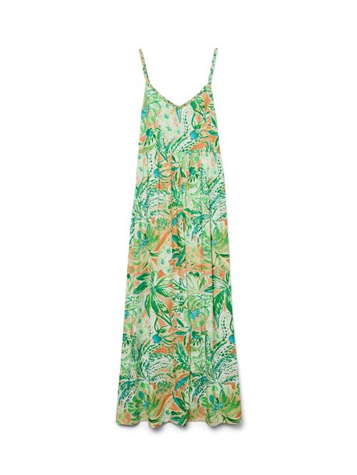 VERO MODA Sommerkjole 'VMBia'  pastelgrøn / mørkegrøn / orange / mørkeorange