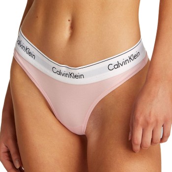Calvin Klein Trusser Icon Cotton Modal Thong Rosa Small Dame