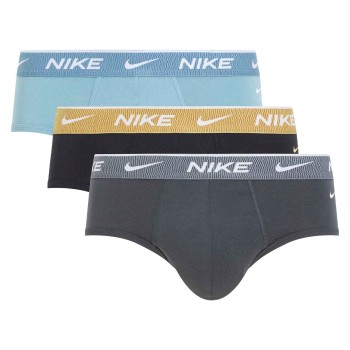 Nike 6P Everyday Essentials Cotton Stretch Hip Brief Grå/Blå bomuld Small Herre
