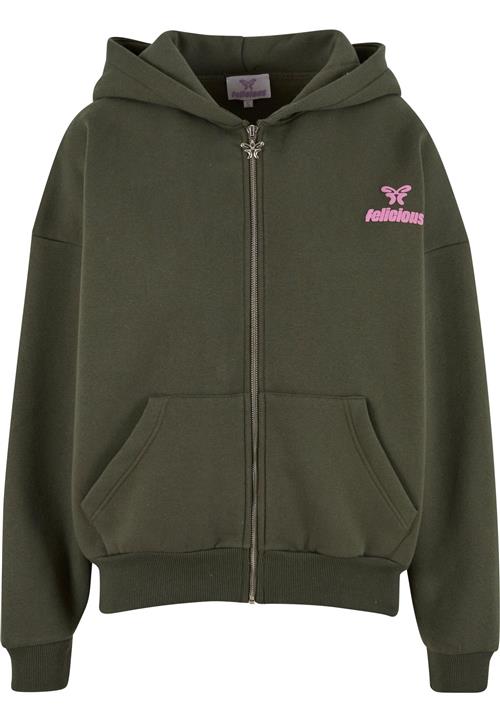 Felicious Sweatjakke  oliven / lys pink