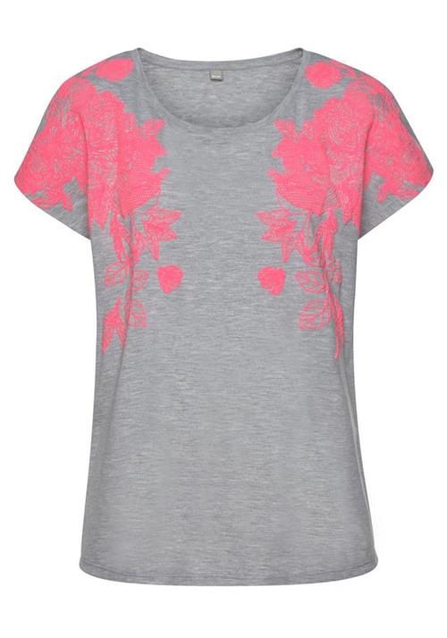 BENCH Shirts  grå-meleret / pink
