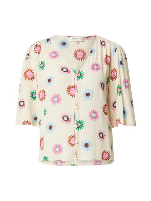 Fabienne Chapot Bluse 'Starlet'  creme / cognac / grøn / pink