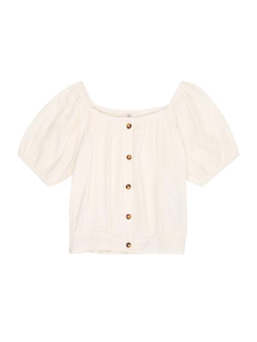 Se ONLY GIRLS Bluse 'KOGTHYRA'  creme ved About You