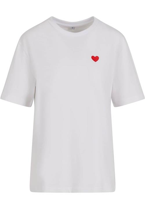 Mister Tee Shirts 'Heart Shape'  lys rød / hvid