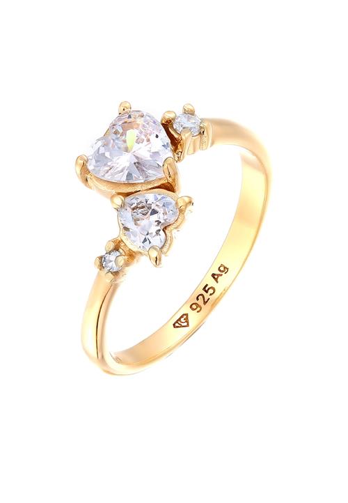 ELLI Ring 'Herz'  guld / transparent