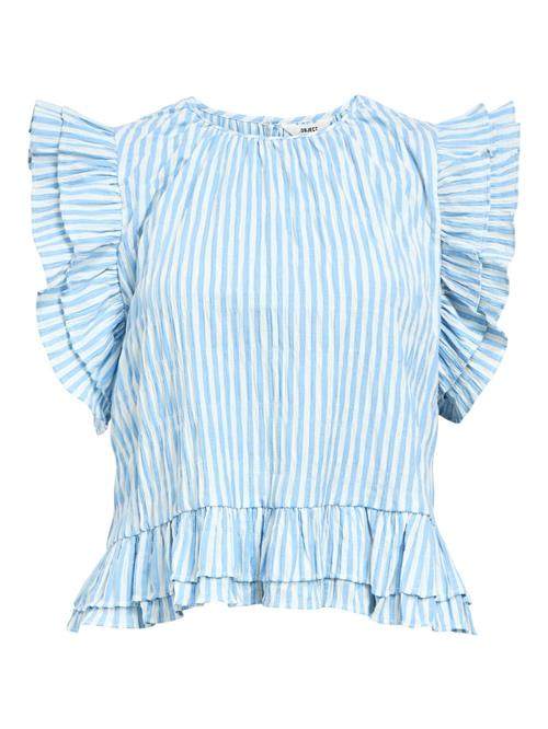 OBJECT Bluse 'OBJFine'  lyseblå / hvid