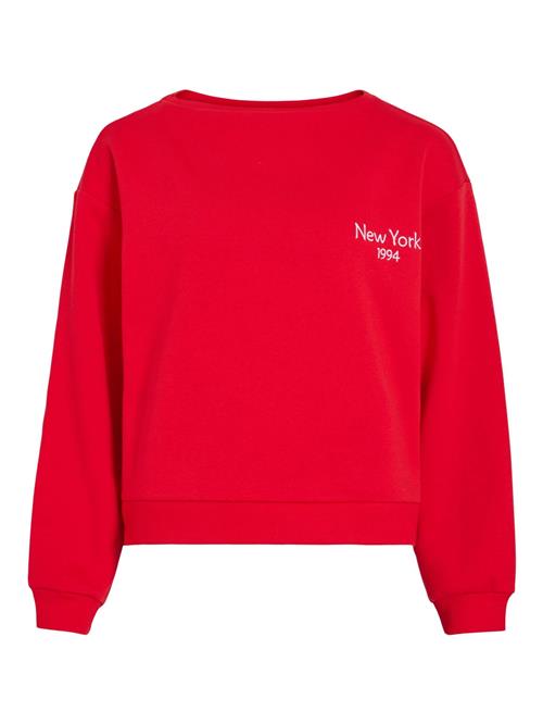 VILA Sweatshirt 'VIHollie'  rød / hvid