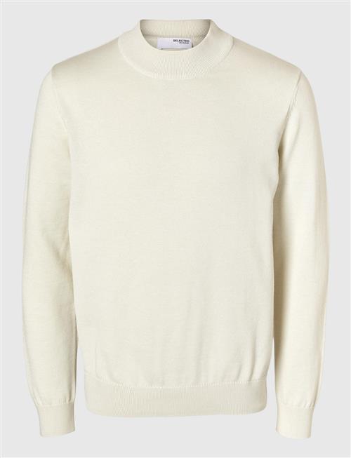 Slhrobert Ls Knit Mock Neck W Selected Homme Cream