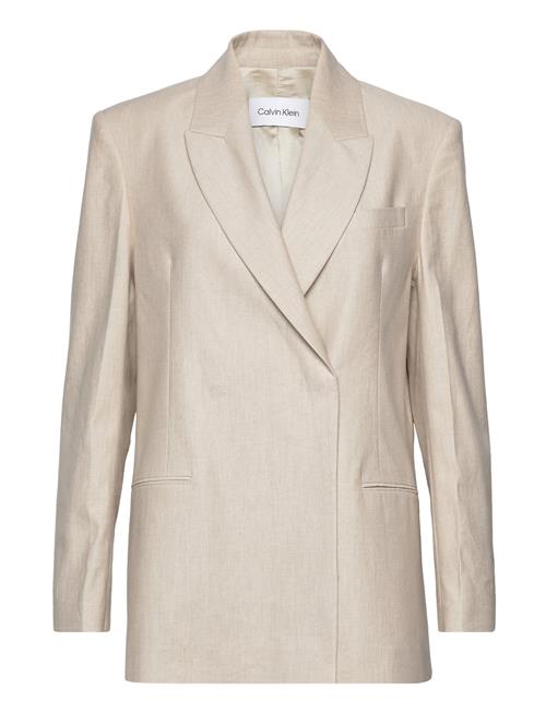 Linen Tailored Blazer Calvin Klein Cream