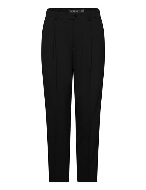 Satin-Stripe Wool Crepe Straight Pant Lauren Ralph Lauren Black