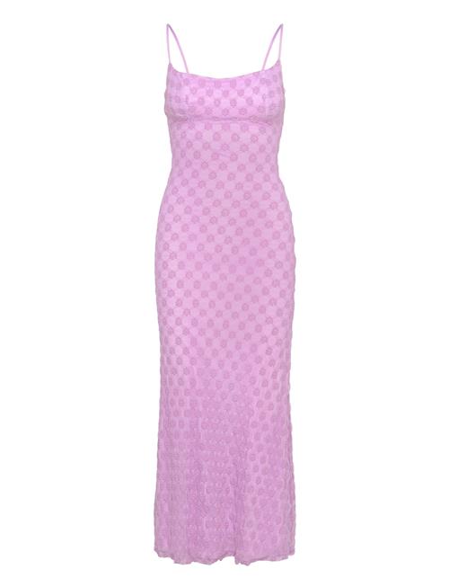 Adoni Mesh Midi Dress Bardot Purple