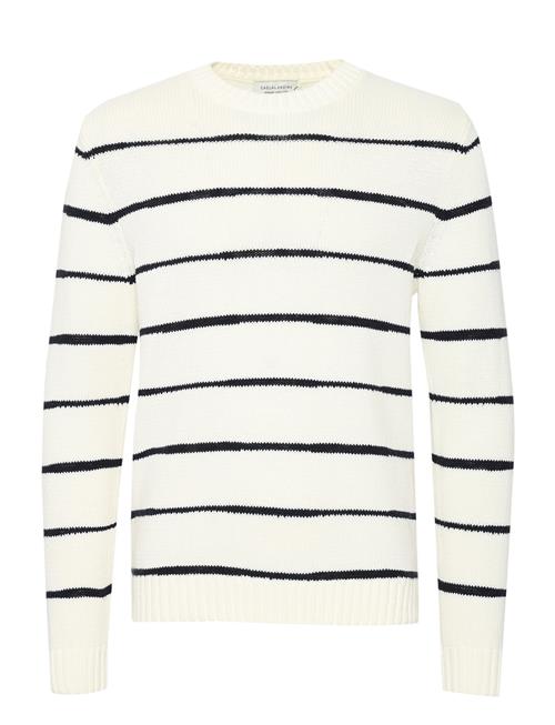 Se Cfkarl Uneven Striped Knit Casual Friday White ved Booztlet