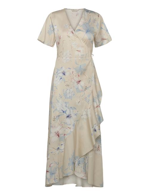 Floral Print Wrap Ss Frill Dress GANT Cream