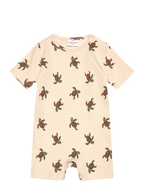 Tnsbowen S_S Rib Jumpsuit The New Beige
