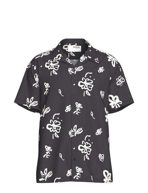 Slhreg-Air Shirt Ss Mix Selected Homme Black