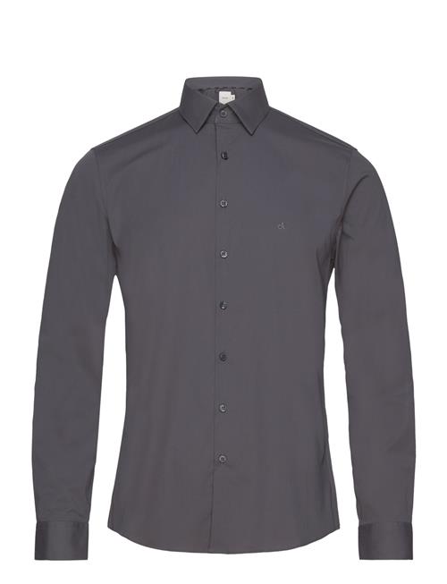 Poplin Stretch Slim Shirt Calvin Klein Grey