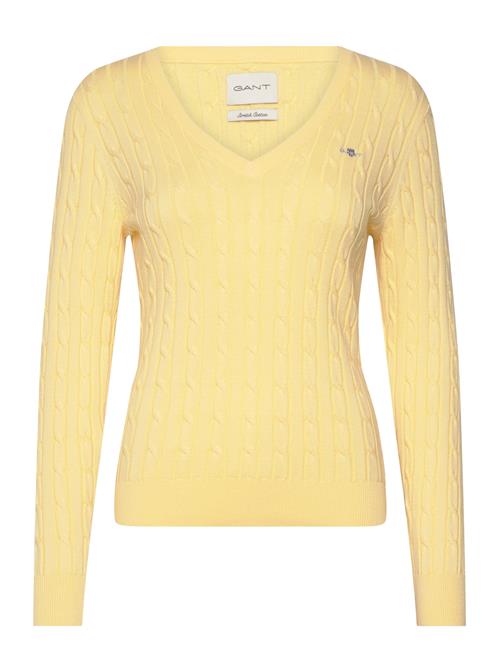 Stretch Cotton Cable V-Neck GANT Yellow