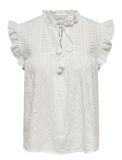 Onlreva Life S/L Emb Top Wvn Noos ONLY White