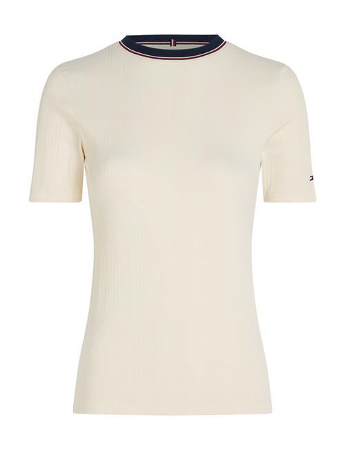 Rwb Slim Tee Ss C-Nk Tommy Hilfiger Cream
