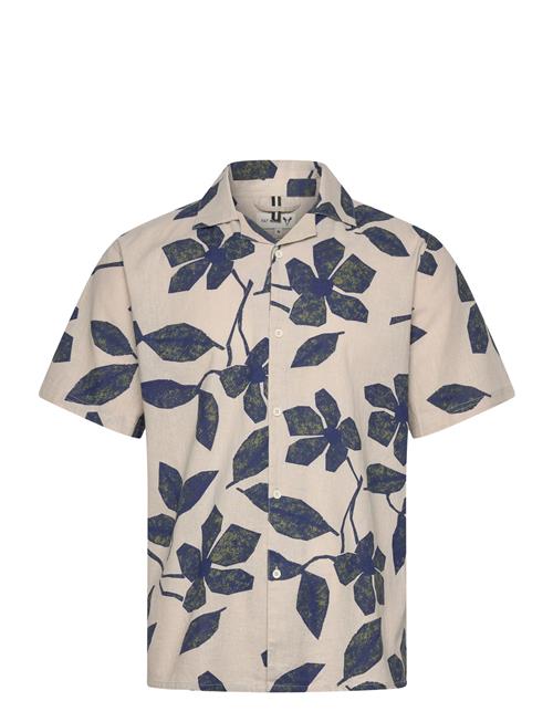 Ezra Cotton Linen Shirt Ss Fat Moose Patterned
