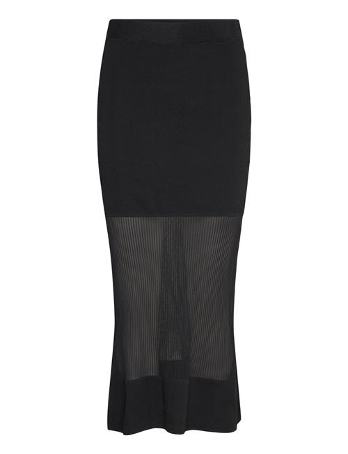 Vide Sheer Knitted Skirt Malina Black