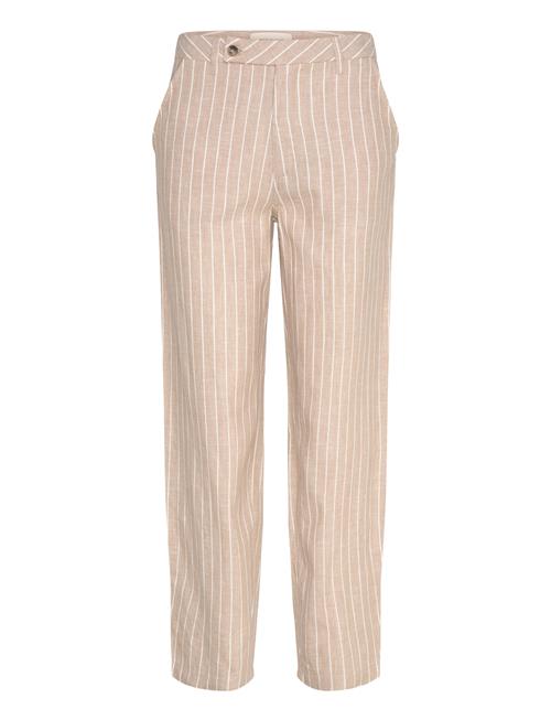 Pants From Freequent In A Light Material With Stripes. The Pants Have A Classic FREE/QUENT Beige