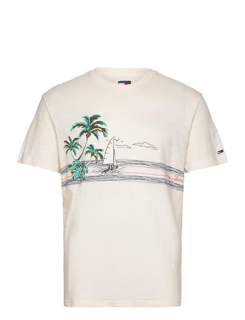 Tjm Reg Palm Sailing Graphic Tee Tommy Jeans White