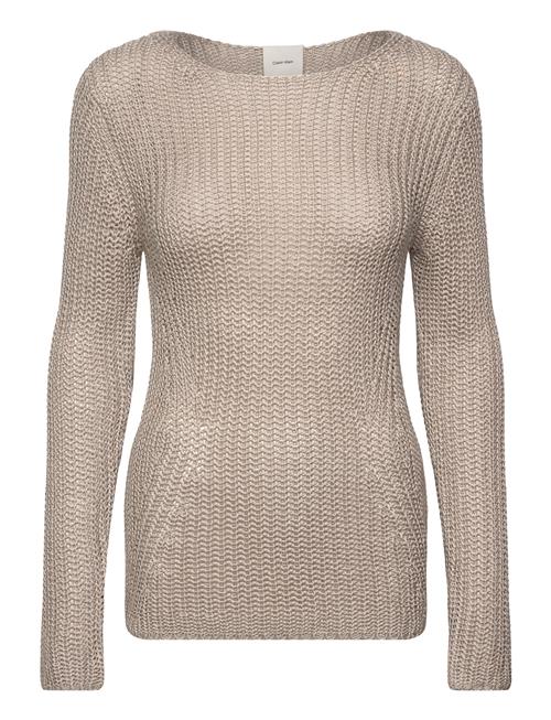 Silk Blend Relaxed Swtr Calvin Klein Beige