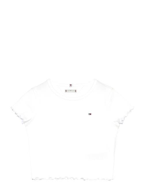 Essential Rib Top Ss Tommy Hilfiger White