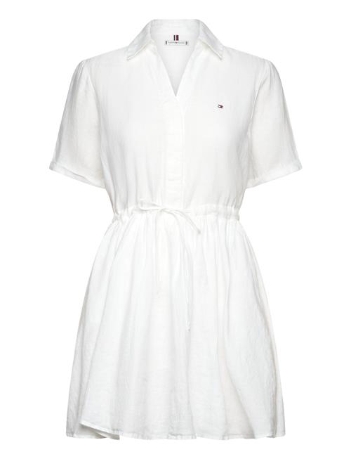 Ess Linen S/S Short Dress Tommy Hilfiger White