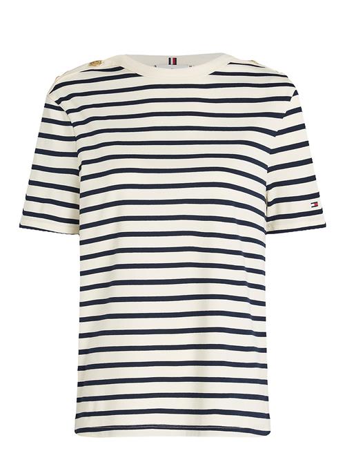 Reg Stripe Gold Btn C-Nk Ss Tommy Hilfiger Navy