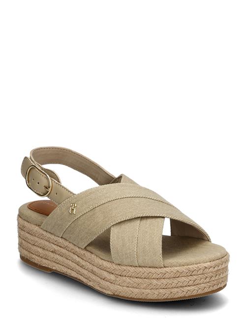 Denim Espadrille Platform Sandal Tommy Hilfiger Beige