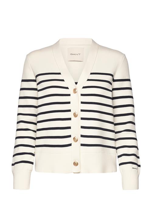 Striped Cotton Cardigan GANT Cream