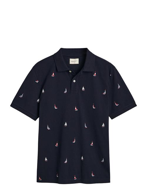 Embroidered Graphic Polo GANT Blue
