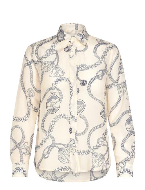 Se Reg Sailing Print Cot Silk Shirt GANT Cream ved Booztlet