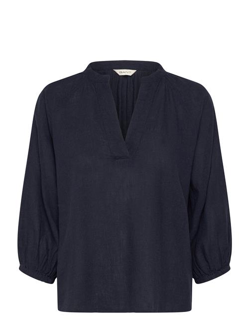 Linen Ss Blouse GANT Navy