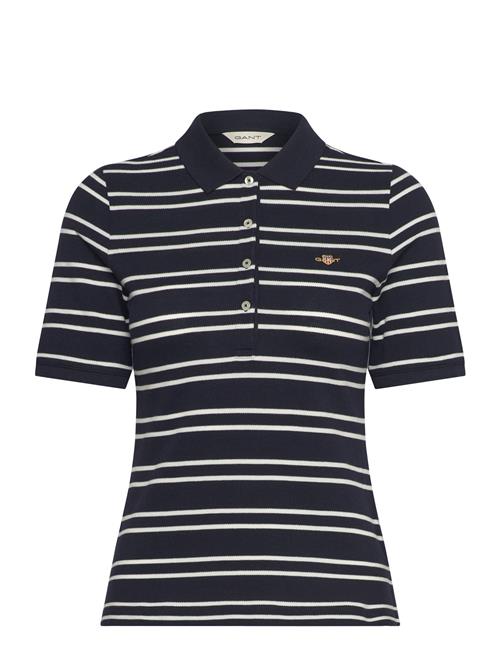 Slim Stripe Shield Ss Pique Polo GANT Navy