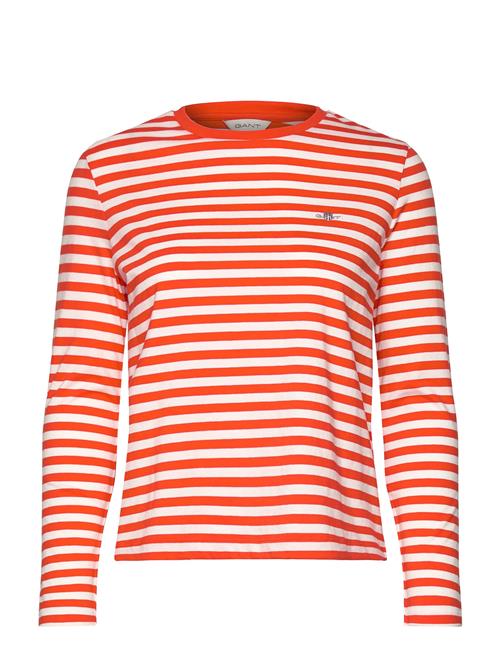 Reg Striped Shield Ls T-Shirt GANT Red