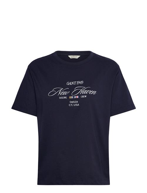 Graphic Ss T-Shirt GANT Navy