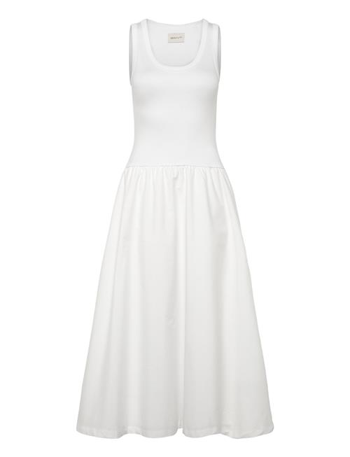 Jersey Woven Midi Dress GANT White