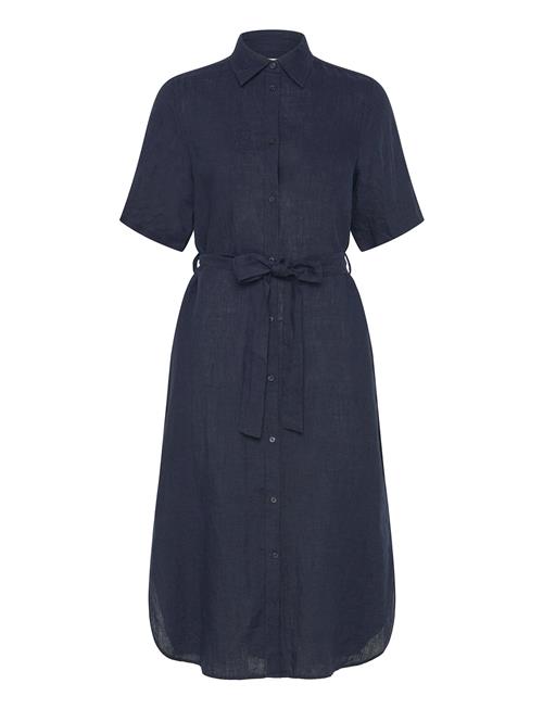 Reg Linen Ss Shirt Dress GANT Navy