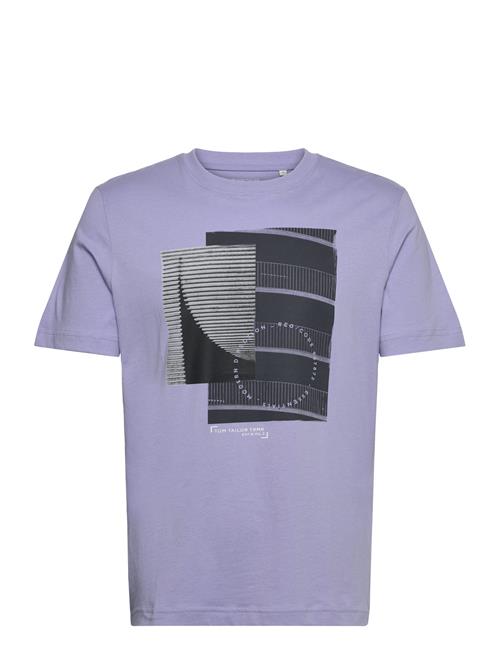 T-Shirt With Photoprint Tom Tailor Purple