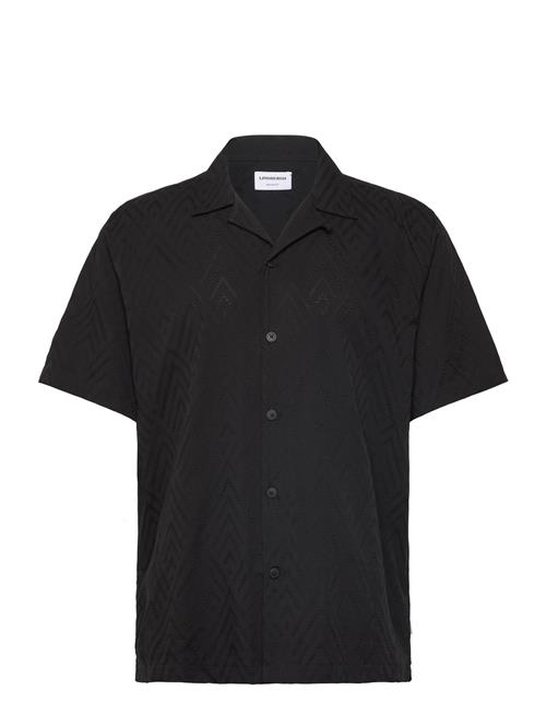 Textured Viscose Shirt S/S Lindbergh Black