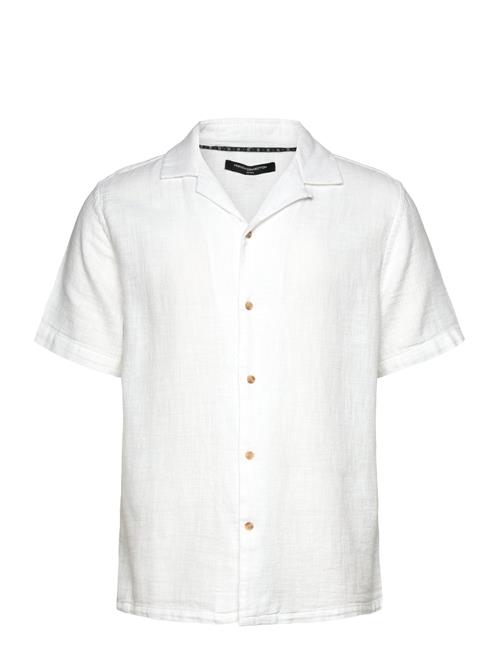 Ss Matty Weave Revere Shirt French Connection White